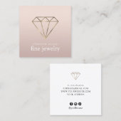 エレガントモダン素晴らしミニマル金ゴールドジュエリー スクエア名刺 (正面/裏面)