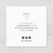 エレガントモダン素晴らしミニマル金ゴールドジュエリー スクエア名刺 (裏面)