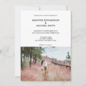 エレガントモダン素朴な結婚写真 招待状 (正面)