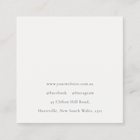 エレガントモダン素朴タンレザーのテクスチカスタムャ スクエア名刺 (裏面)