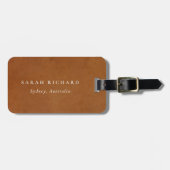 エレガントモダン素朴タンレザーのテクスチカスタムャ ラゲッジタグ (正面横)