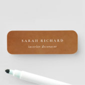 エレガントモダン素朴タンレザーのテクスチカスタムャ 名札 (インサイチュ)