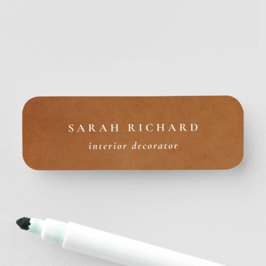 エレガントモダン素朴タンレザーのテクスチカスタムャ 名札 (インサイチュ)