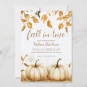 エレガントモダン素朴秋ブライダルシャワー 招待状 (正面)