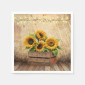 エレガントモダン素朴Sunflower Crate Baby Shower スタンダードカクテルナプキン (正面)