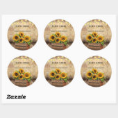 エレガントモダン素朴Sunflower Crate Baby Shower ラウンドシール (シート)