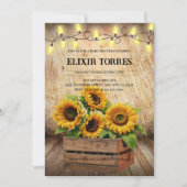 エレガントモダン素朴Sunflower Crate Baby Shower 招待状 (正面)