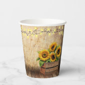 エレガントモダン素朴Sunflower Crate Baby Shower 紙コップ (裏面)
