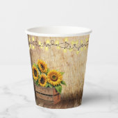 エレガントモダン素朴Sunflower Crate Baby Shower 紙コップ (正面)