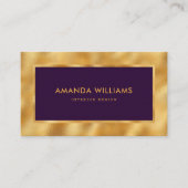 エレガントモダン紫と金フェイク箔 名刺 (正面)