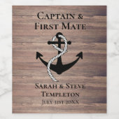 エレガントモダン結婚いかり航海の ワインラベル (シングルラベル)