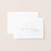 エレガントモダン結婚のゲスト座席表 箔カード (封筒付き正面)