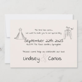 エレガントモダン結婚のシルエット 招待状