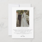 エレガントモダン結婚の2枚 サンキューカード (裏面)