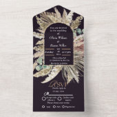 エレガントモダン結婚の オールインワン招待状 (内側)