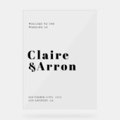 エレガントモダン結婚アクリル系ウェルカムサイン アクリルサイン (正面)