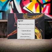 エレガントモダン結婚アートミニマル抽象芸術 出欠カード