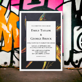 エレガントモダン結婚アートミニマル抽象芸術 招待状