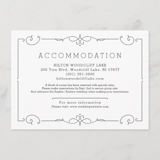 エレガントモダン結婚クラシック エンクロージャーカード (正面)