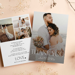 エレガントモダン結婚サンキューカード 招待状