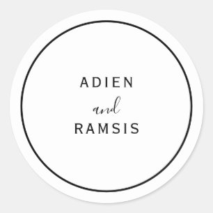 エレガントモダン結婚ステッカー ラウンドシール