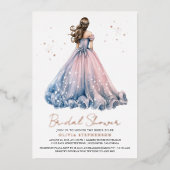 エレガントモダン結婚スブライダルシャワー 箔招待状 (正面)