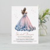 エレガントモダン結婚スブライダルシャワー 箔招待状 (立ち正面)