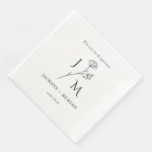 エレガントモダン結婚パーティー紙ナプキン (コーナー)