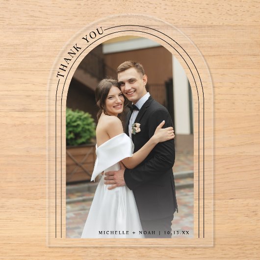 エレガントモダン結婚写真 アクリル招待状 (正面)