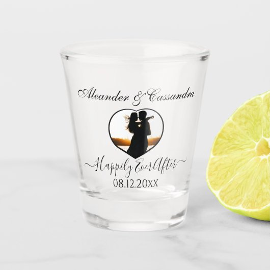 エレガントモダン結婚写真 ショットグラス (正面)