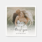 エレガントモダン結婚写真 スタンダードカクテルナプキン (正面)