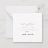 エレガントモダン結婚写真 ノートカード (裏面)