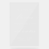 エレガントモダン結婚台詞が席に着く アクリルサイン (正面)