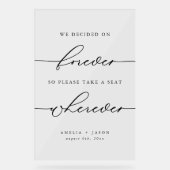 エレガントモダン結婚台詞が席に着く アクリルサイン (正面)