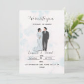 エレガントモダン結婚式招待状 | シンプル&シック 招待状 (スタンド正面)