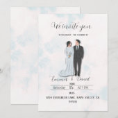 エレガントモダン結婚式招待状 | シンプル&シック 招待状 (正面/裏面)