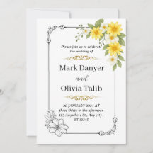 エレガントモダン結婚式招待状-シンプル