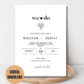 エレガントモダン結婚式招待状 招待状