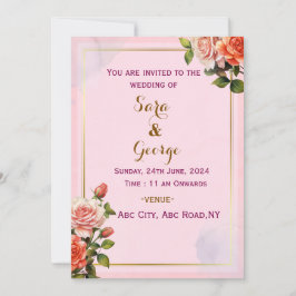 エレガントモダン結婚式招待状 招待状