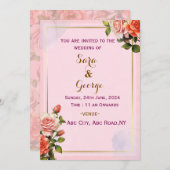 エレガントモダン結婚式招待状 招待状 (正面/裏面)