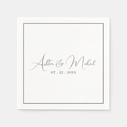 エレガントモダン結婚書 スタンダードカクテルナプキン (正面)