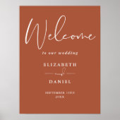 エレガントモダン結婚歓迎サイン ポスター (正面)