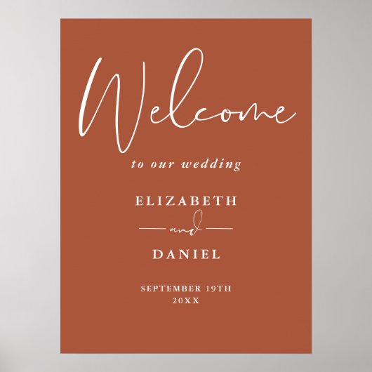 エレガントモダン結婚歓迎サイン ポスター (正面)