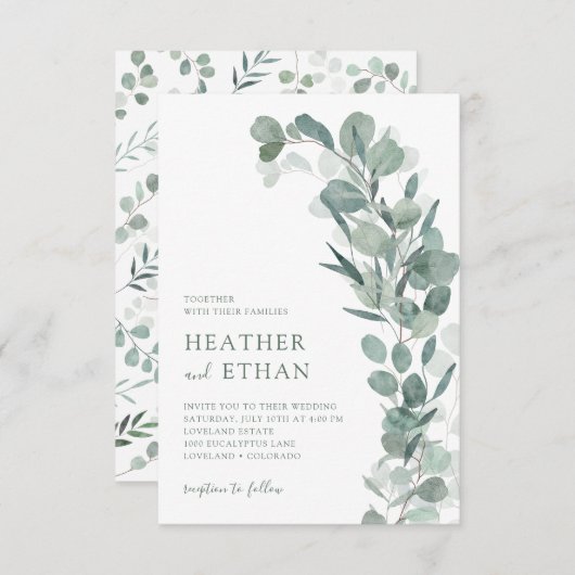 エレガントモダン結婚病 招待状 (正面/裏面)