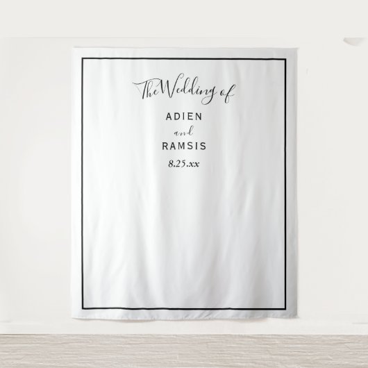 エレガントモダン結婚背景 タペストリー (正面)