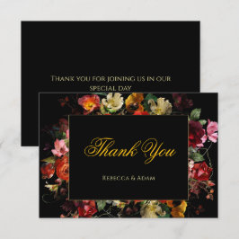 エレガントモダン結婚花 サンキューカード