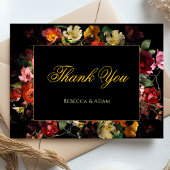 エレガントモダン結婚花 サンキューカード