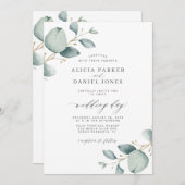 エレガントモダン結婚葉 招待状 (正面/裏面)