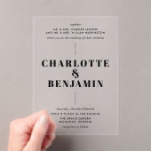 エレガントモダン結婚黒 アクリル招待状 (インサイチュ (ポータブル))