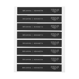 エレガントモダン結婚黒 ラップアラウンドラベル